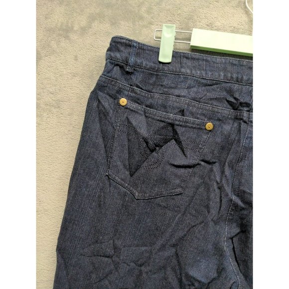 BNW Women Jeans High Rise Bootcut Leg Solid Blue Dark Wash W:38 L:33 - Picture 9 of 9